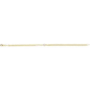 14K Yellow Gold 1/5 CT Natural Diamond Link 7" Bracelet