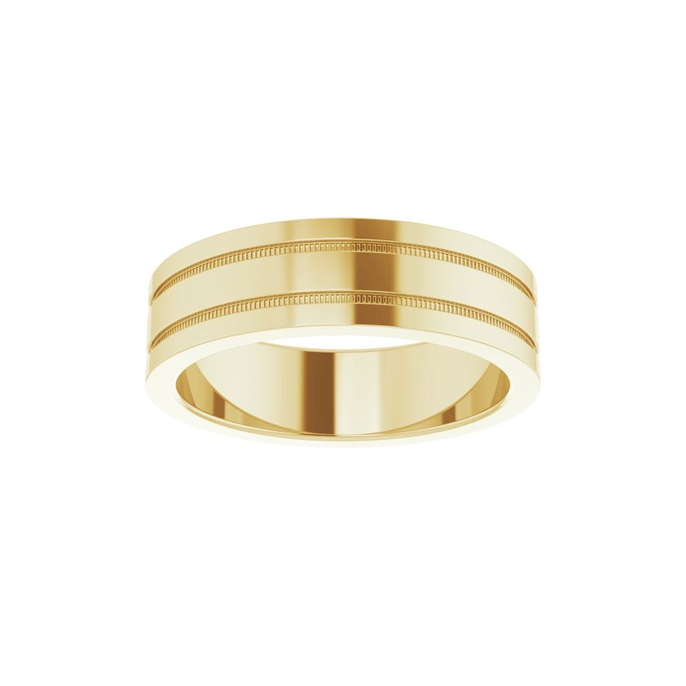 Milgrain Grooved Flat Band