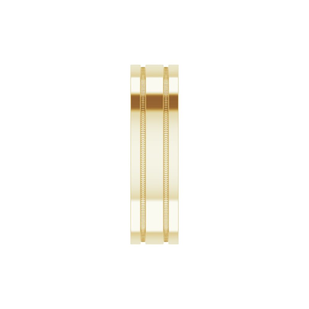 Milgrain Grooved Flat Band