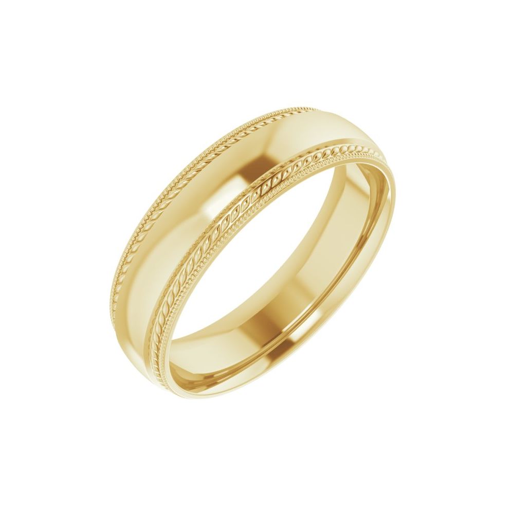 Rope and Milgrain Stepped Band