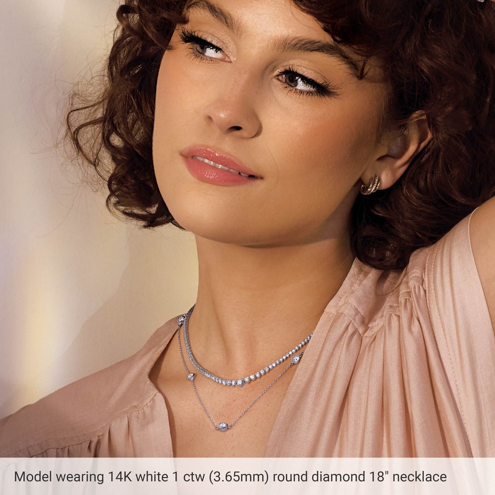 Bezel Diamond Station Necklace