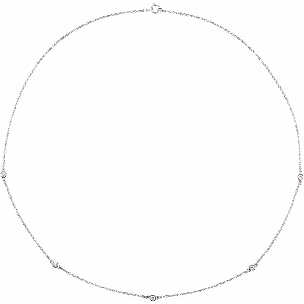 Bezel Diamond Station Necklace