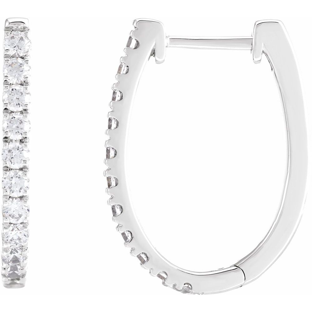 Diamond U-Hoop Earrings
