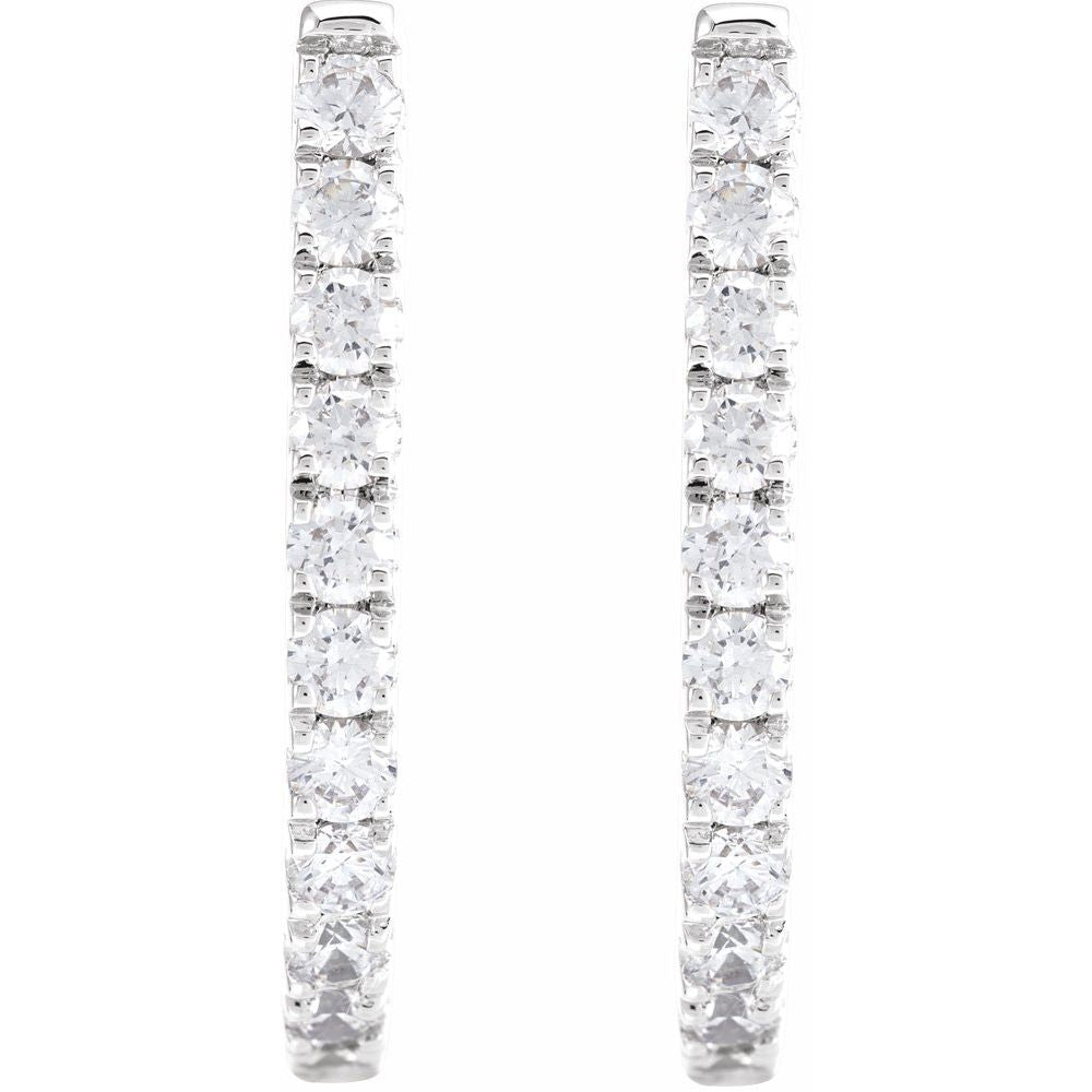 Diamond U-Hoop Earrings