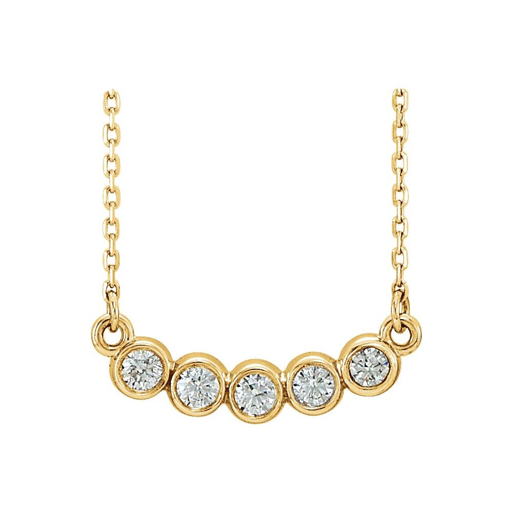 Five-Stone Bezel Diamond Necklace