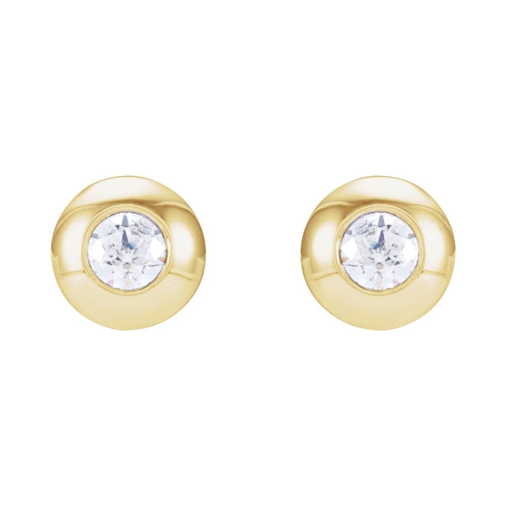 Domed Diamond Stud Earrings