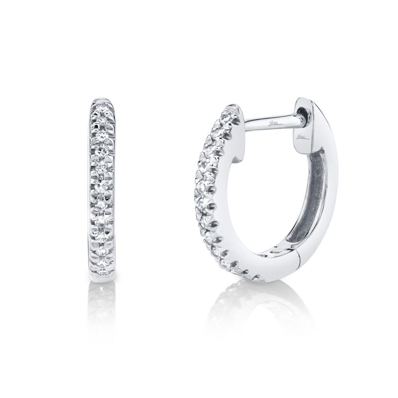 JDG Kate Diamond Pavé Huggie Earrings SC22003982 14K White Gold