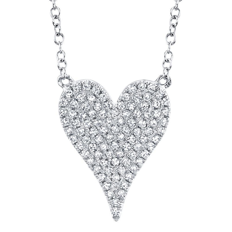JDG Kate Amor Diamond Pavé Heart Necklace SC55002004 14K White Gold