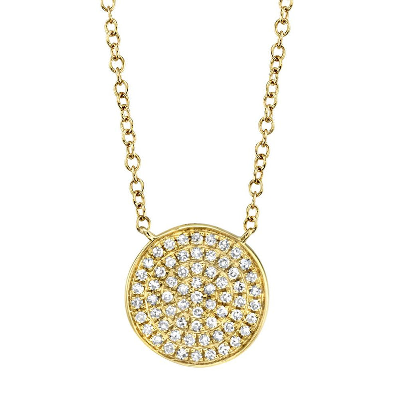 JDG Emmie Diamond Pavé Circle Pendant Necklace 14K Yellow Gold SC55002399