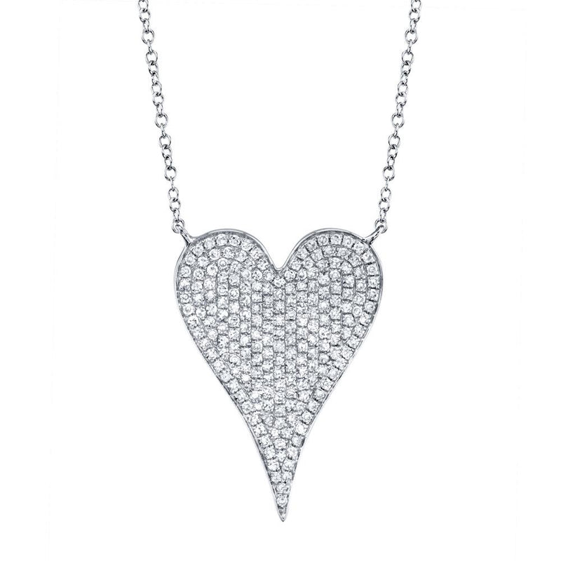 JDG Kate Diamond Pavé Heart Necklace SC55002481 14K White Gold