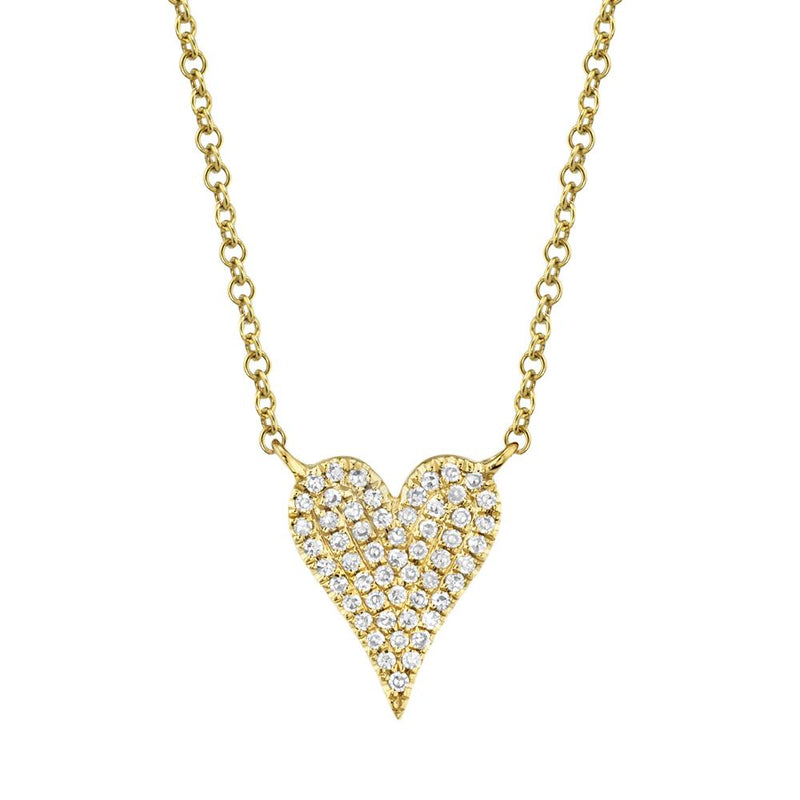 JDG Amor Diamond Pavé Heart Necklace SC55006926 14K Yellow Gold