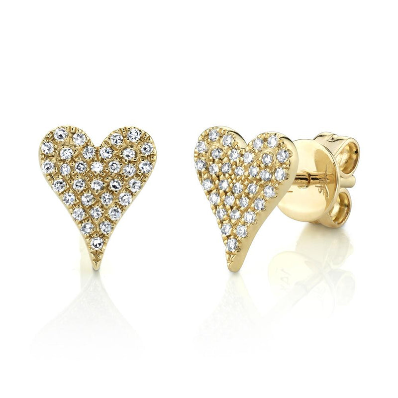 JDG Kate Diamond Pavé Heart Stud Earrings SC55006929 14K Yellow Gold