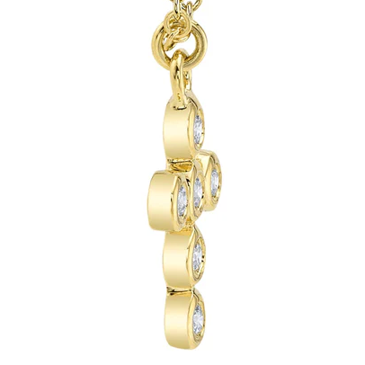Bezel Diamond Cross Necklace