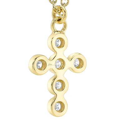 Bezel Diamond Cross Necklace