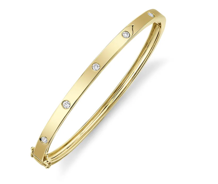 Bezel Diamond Bangle Bracelet