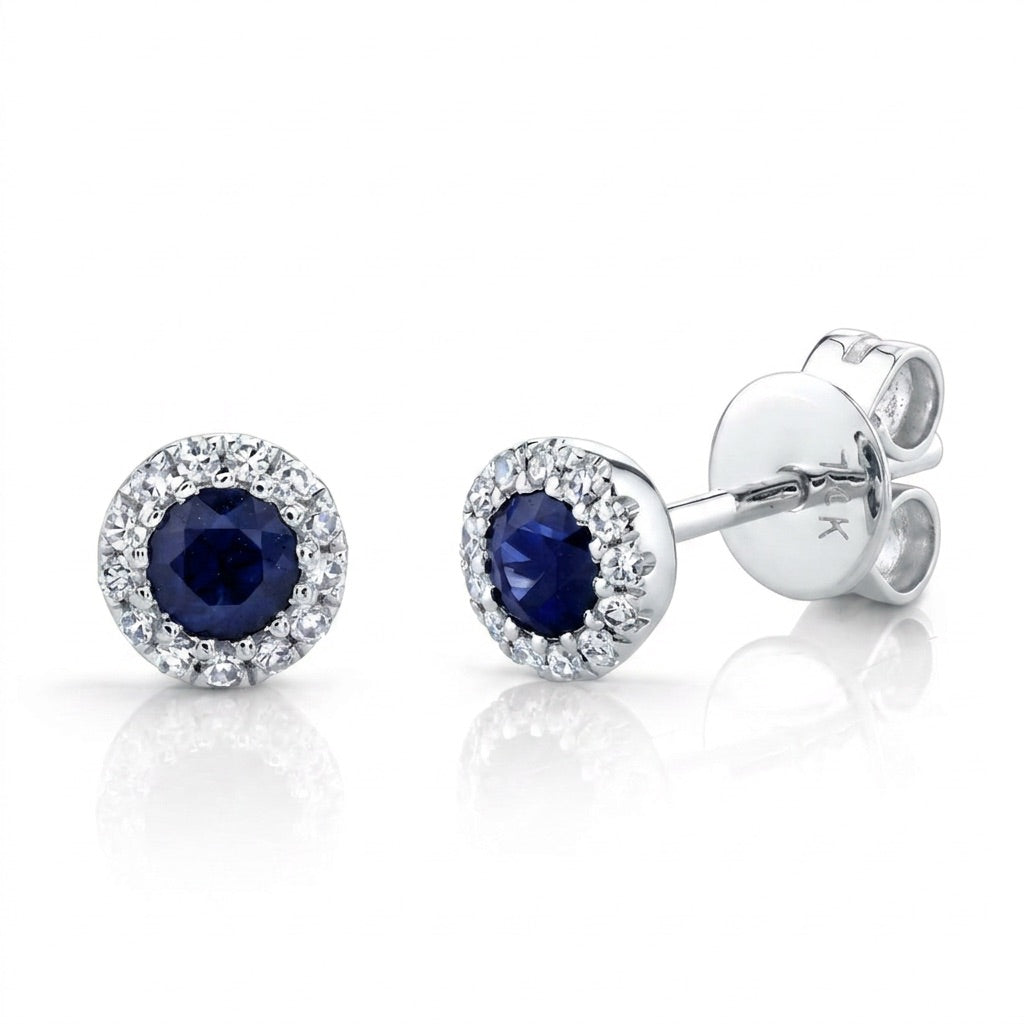 Celestial Sapphire Halo Earrings